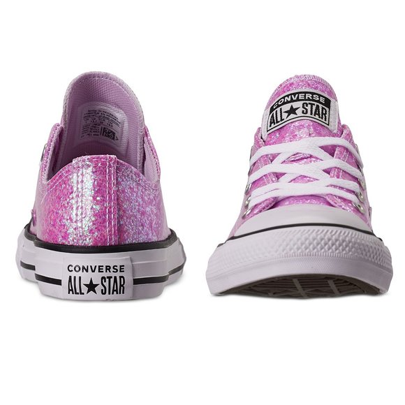 NEW Converse Little Girls All Star Glitter sneaker - Picture 12 of 16